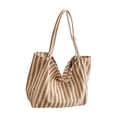 thumbnail image 1 of Zznnkj Women's Striped Canvas Tote Bag Large Capacity Lightweight Reusable Shoulder Bag for Beach, Shopping, Travel, Grocery & Daily Use, 1 of 4