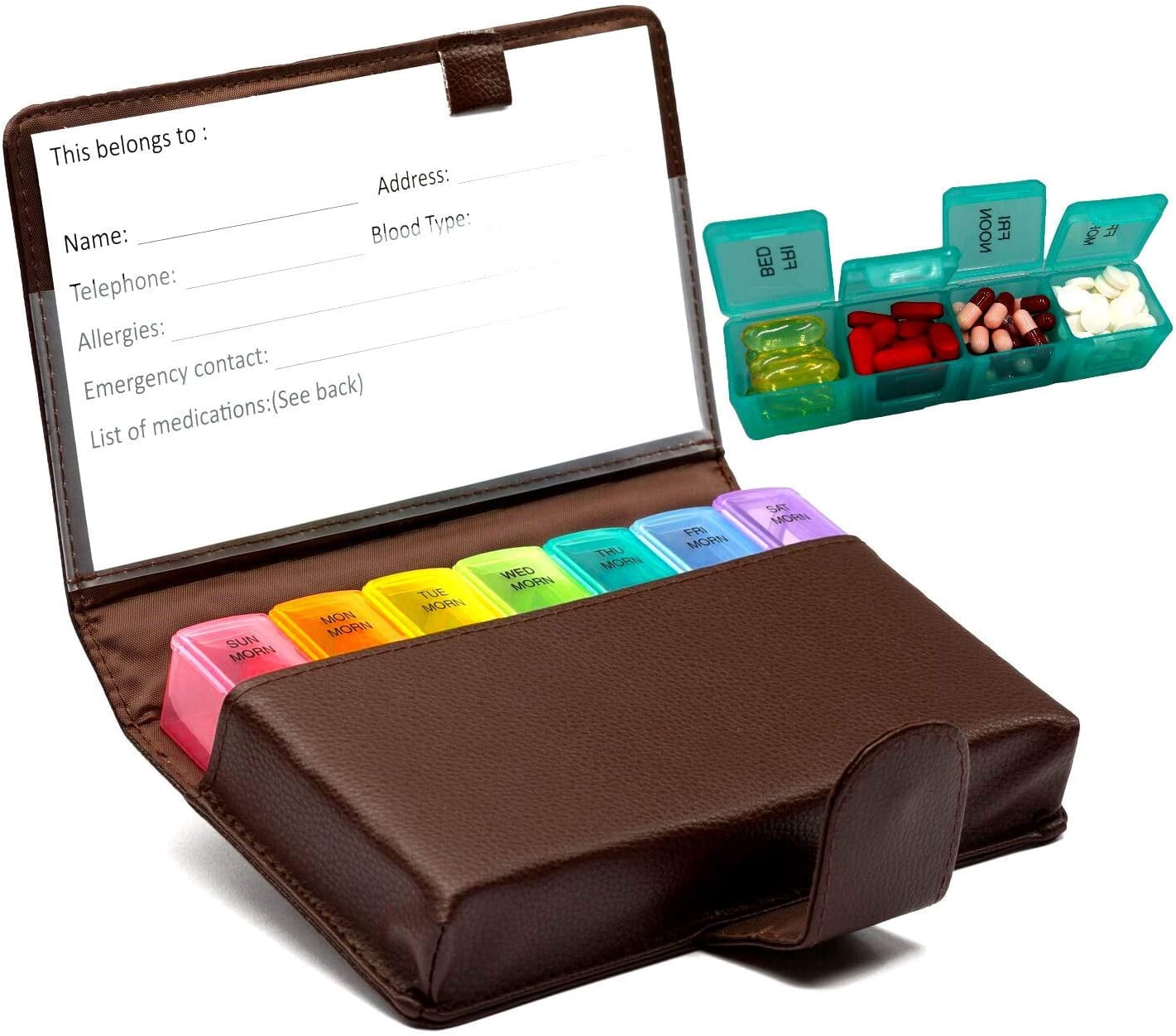 Zzteck Black Deeper and Larger Compartments Pill Box Medicine Organizer ...