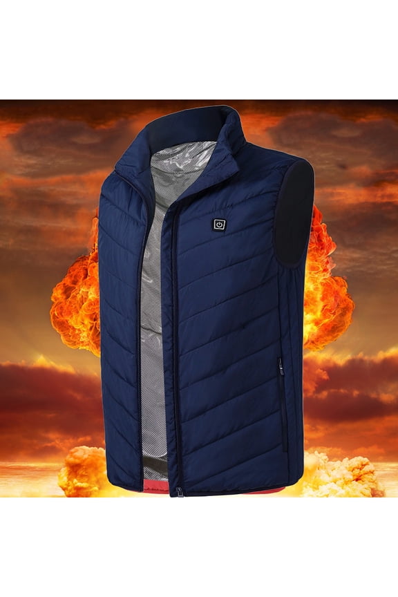"Zzwxwb Outdoor Warm Clothing Heated Coat, Heated Vest,Heating Vest Rechargeable,Warming Heated Jacket UniHeated Clothing for Women Men Usb Electric Warmer Clothes Outdoor Blue Xxl"