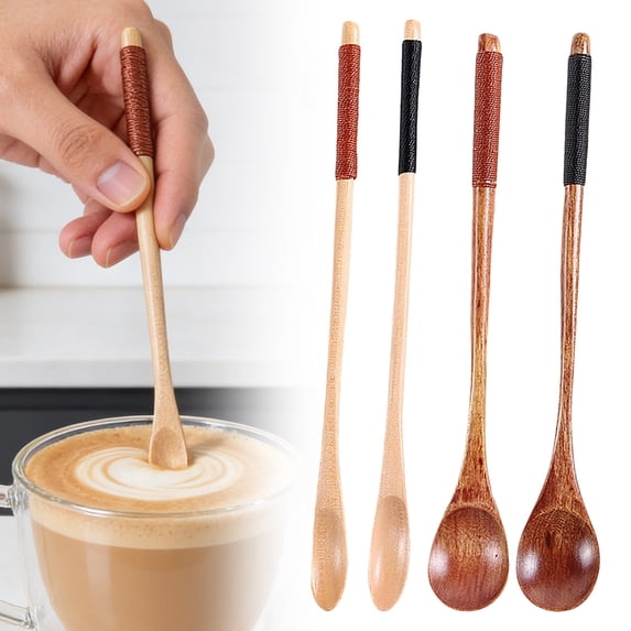 Zzxfth Wooden Long Handle Mixing Spoon Stirrer Coffee Tea StirringSpoon 2025