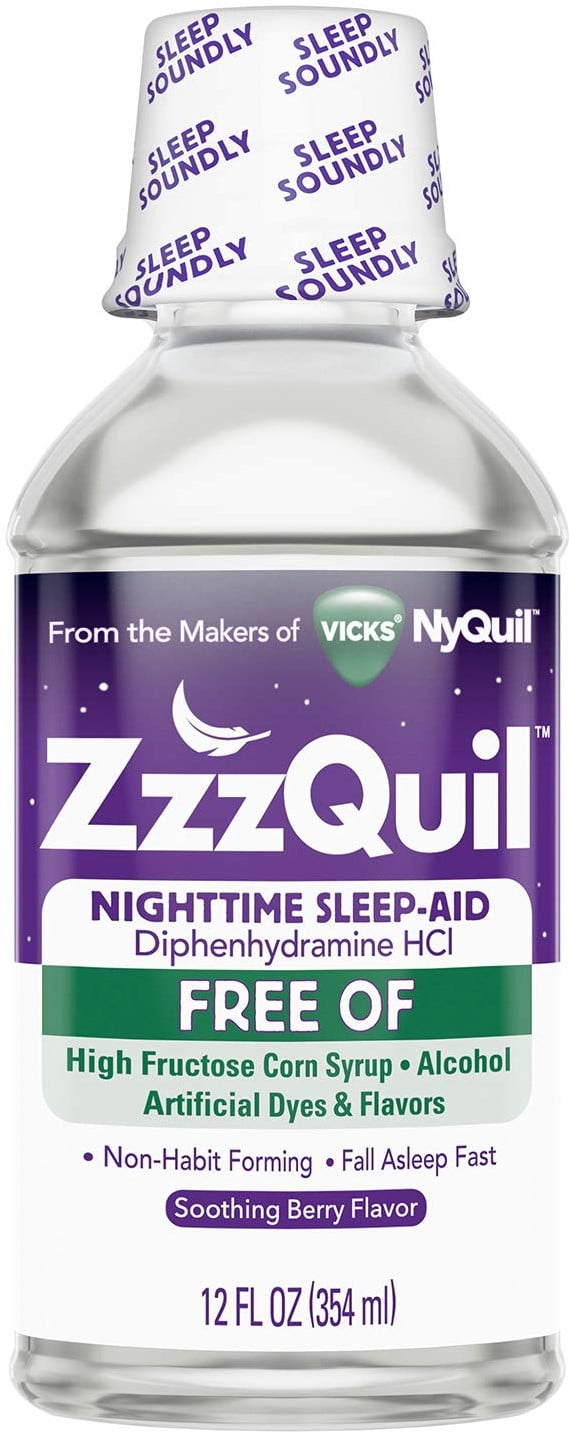 ZzzQuil Alcohol Free Nighttime Sleep Aid, Soothing Mango Berry 12 oz (Pack of 2)