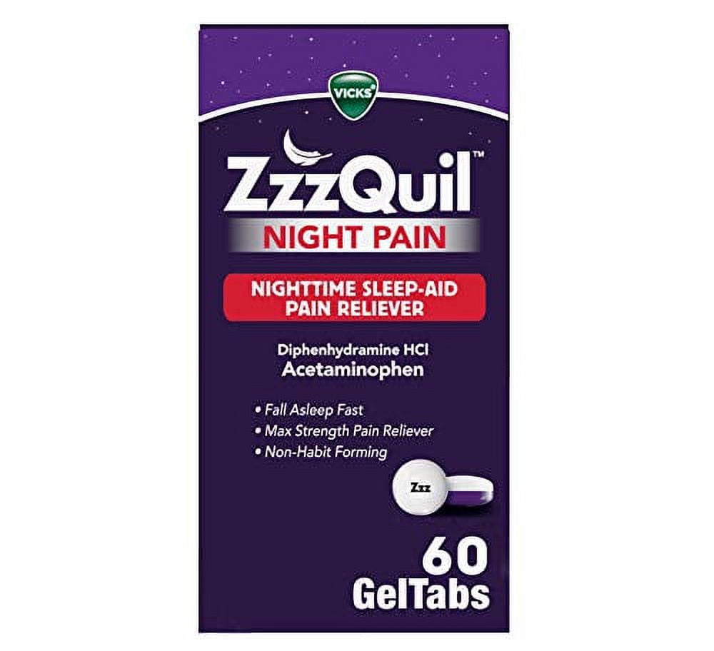 ZzzQuil Night Pain GelTabs, Nighttime Pain Relief, Sleep Aid Tablets