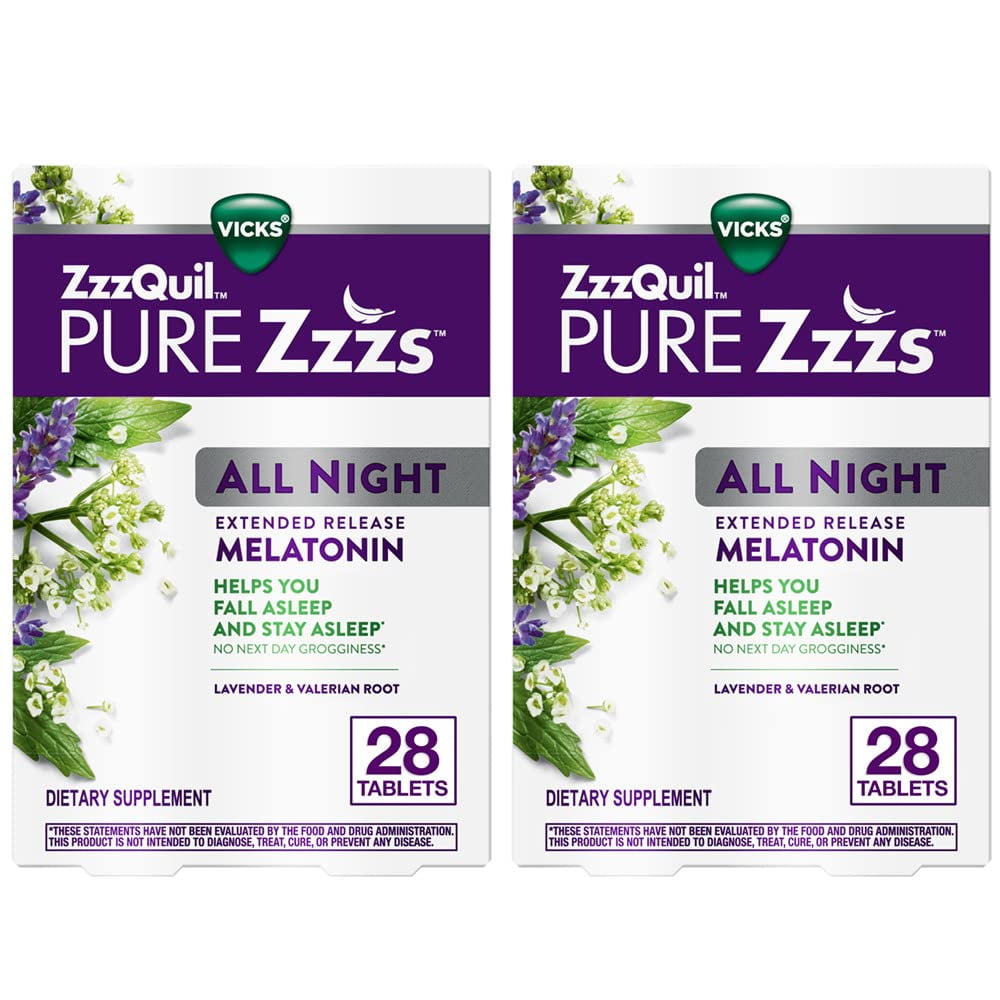 ZzzQuil PURE Zzzs All Night Extended Release, Melatonin Sleep Aid