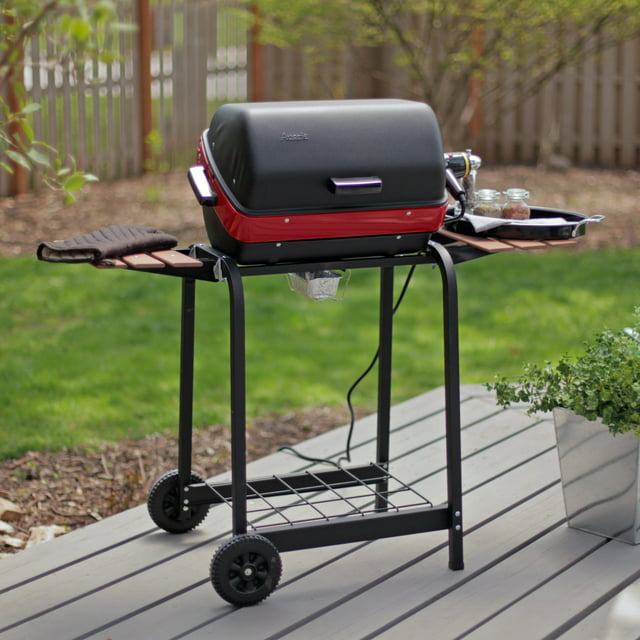a 1500-Watt Electric Steel Cart Grill with Folding Side Tables