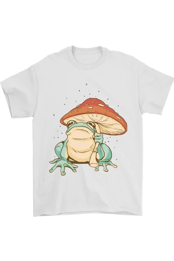 a Frog Under a Toadstool Umbrella Toad T-Shirt