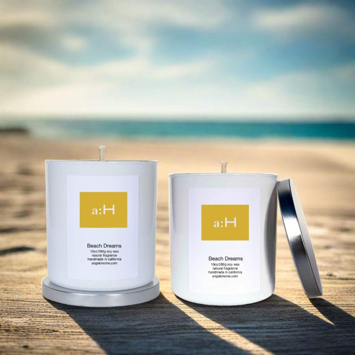 Beach Dreams White Soy Wax Scented Candle Set