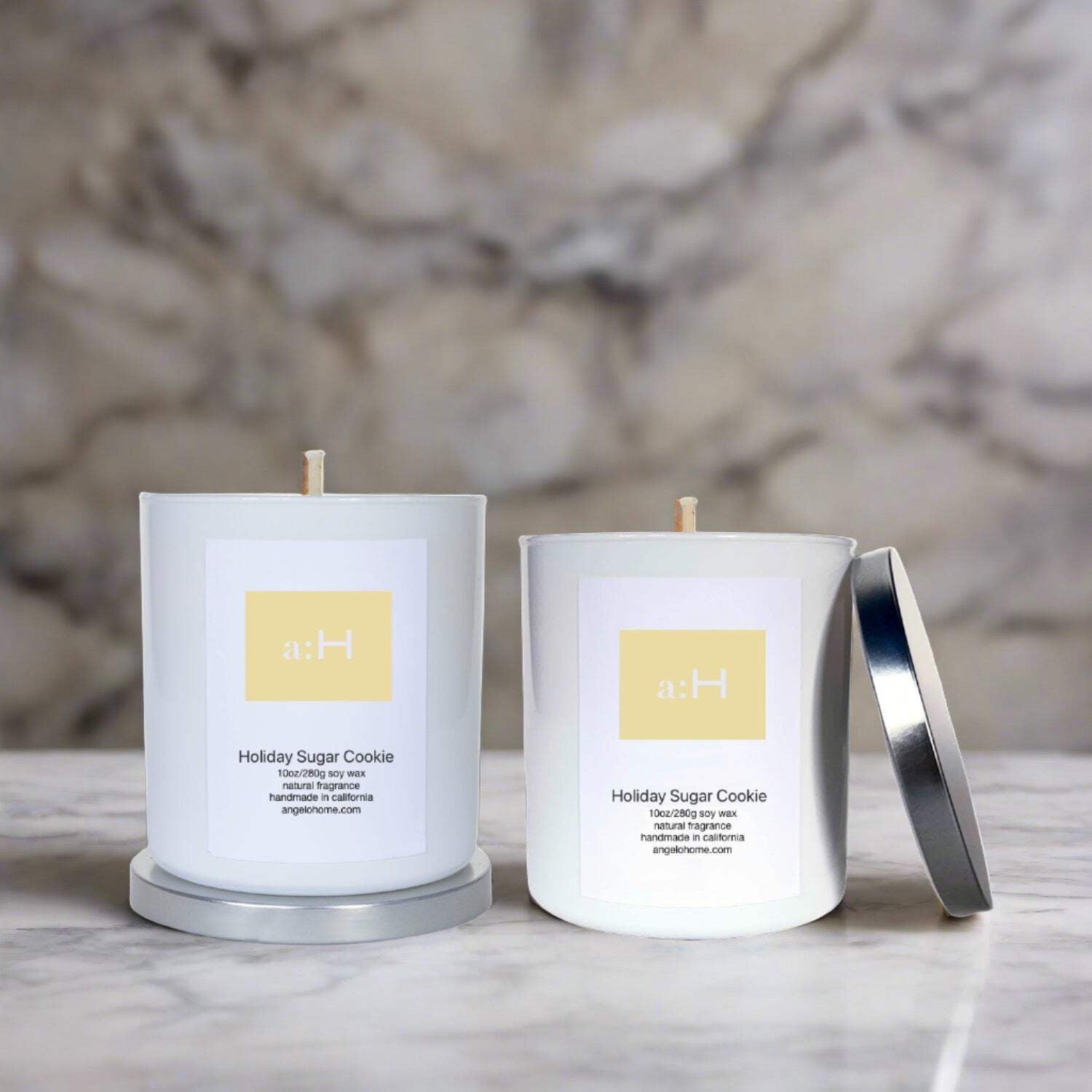 Holiday Sugar Cookie Scented White Tumbler Candle Set