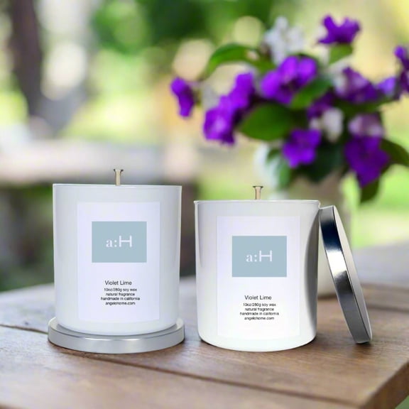 a:H Scented Candle 2pk - Violet Lime