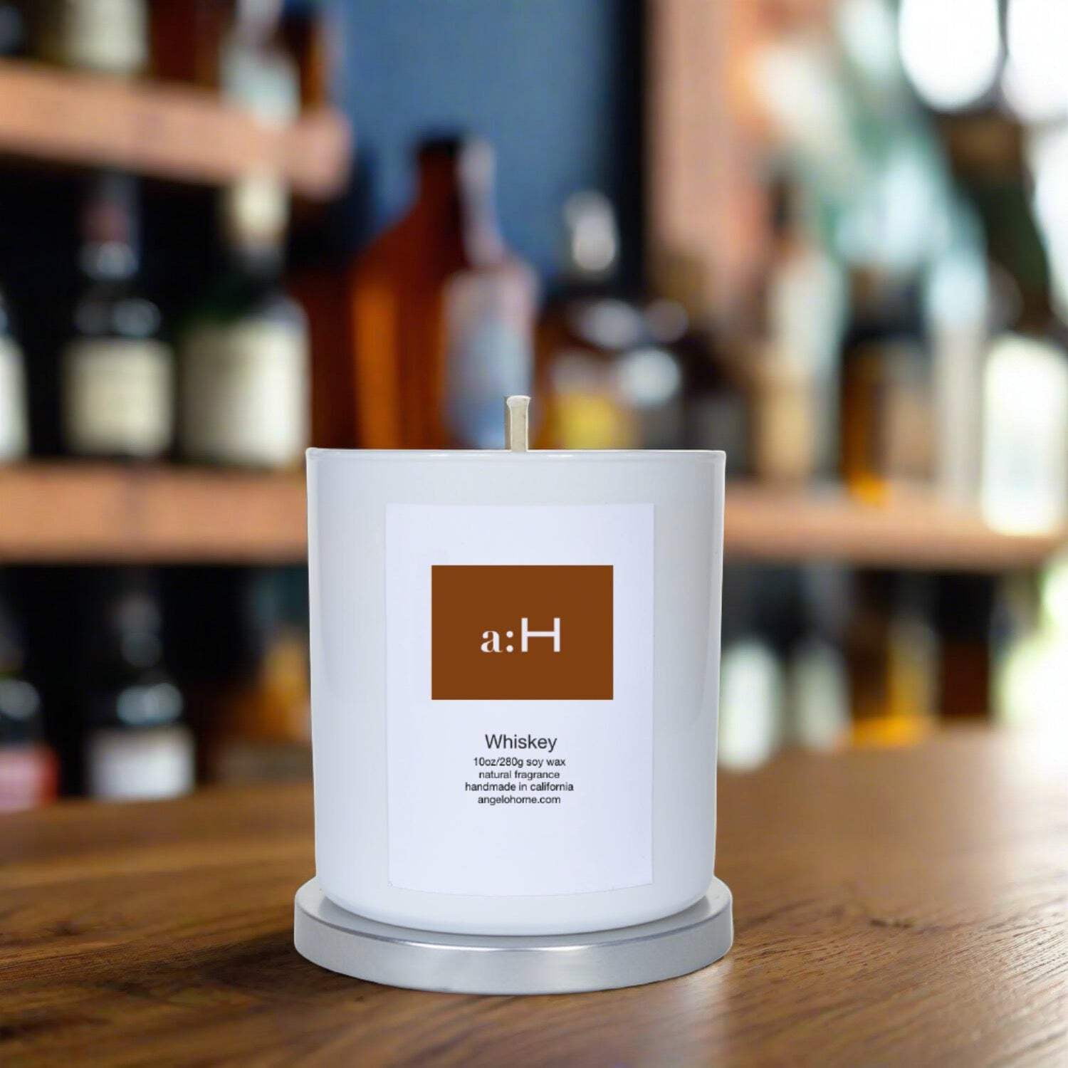 White Whiskey Scented Jar Candle with Natural Fragrances