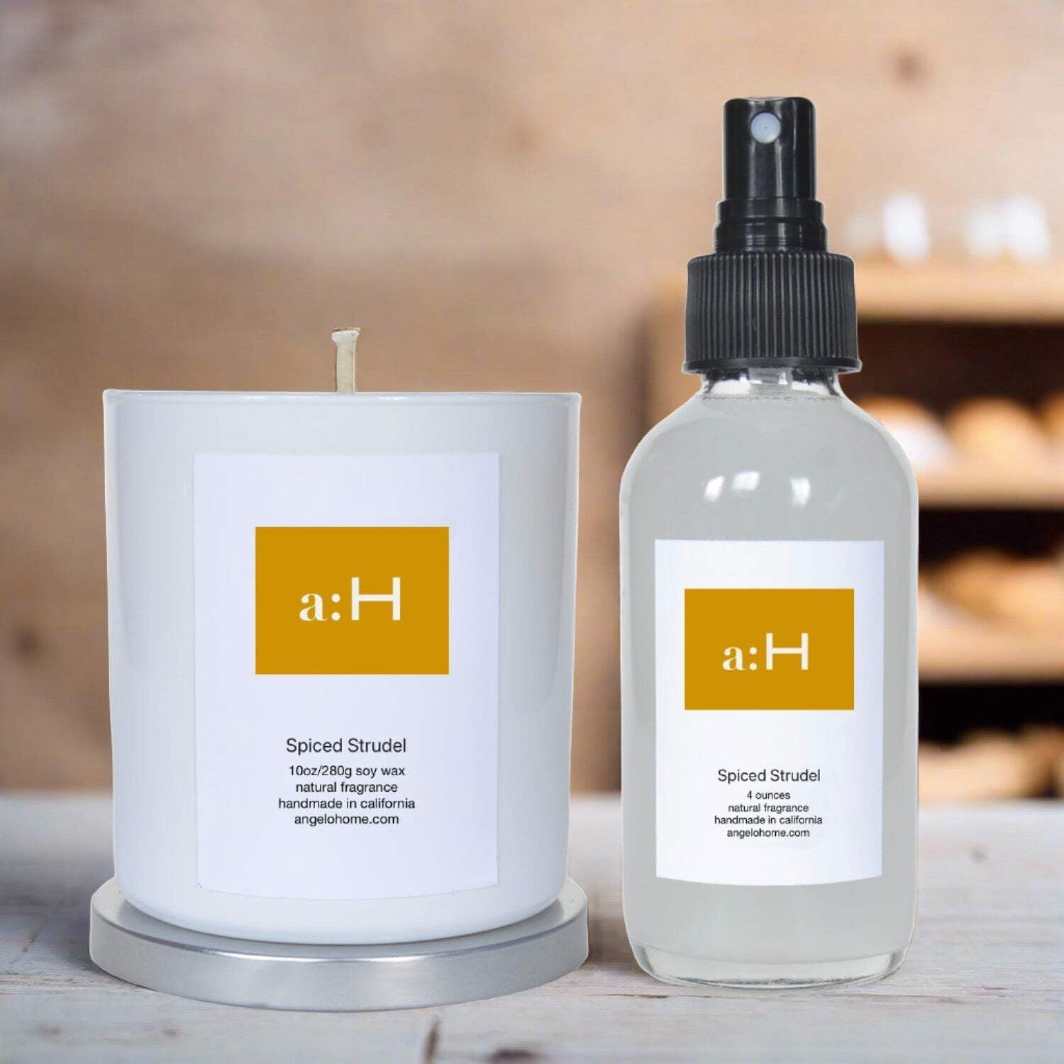 White Spiced Strudel Scented Candle and Spray Duo