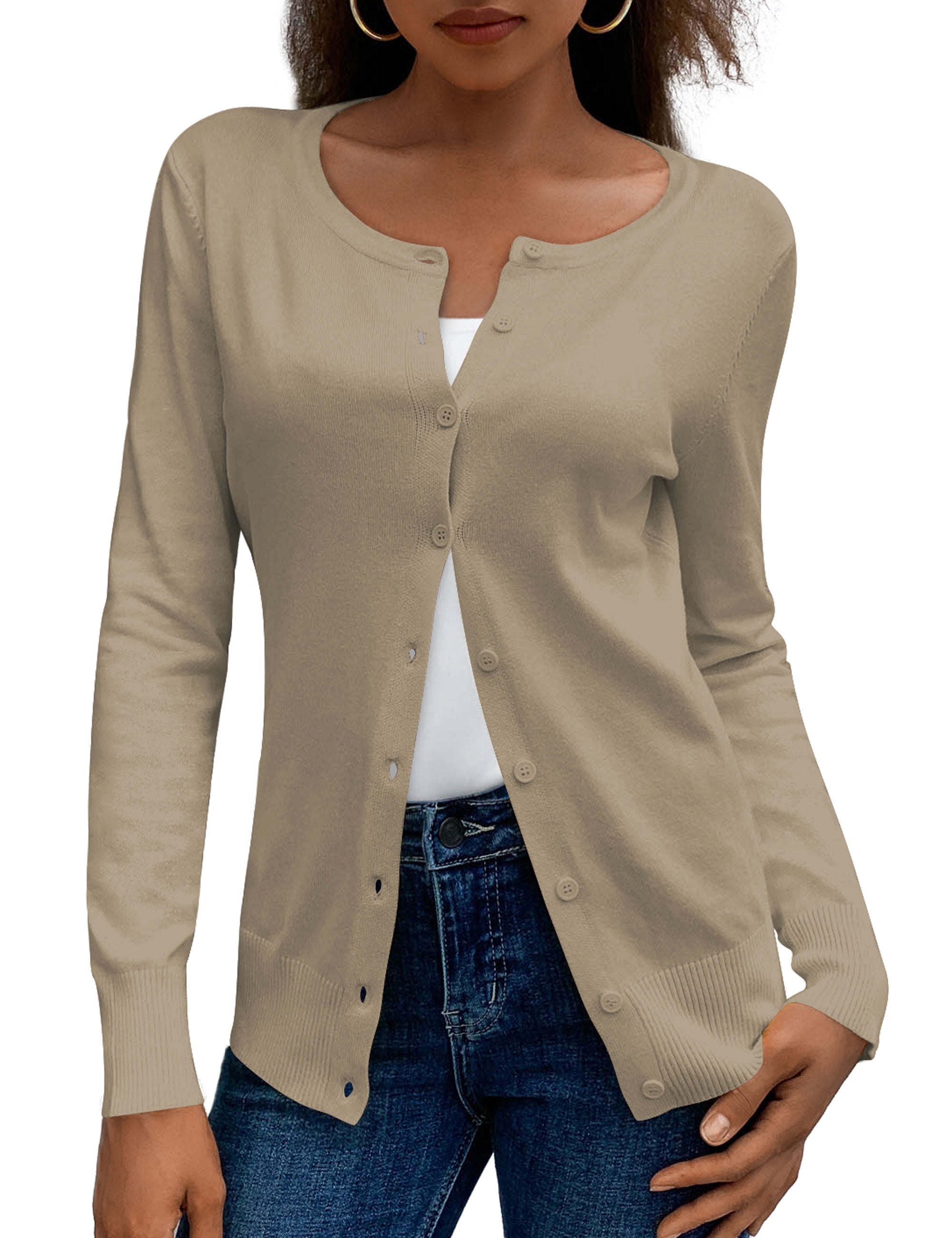 Scoop Women's Ribbed Short-Sleeve Cardigan, Lightweight Knit
