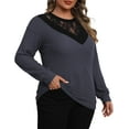 thumbnail image 1 of a.Jesdani Plus size Sweatshirts for Women Crewneck Casual Lace Patchwork Pullover Sweater 2xl, 1 of 6