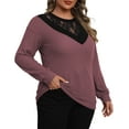 thumbnail image 1 of a.Jesdani Plus size Sweatshirts for Women Crewneck Casual Lace Patchwork Pullover Sweater m, 1 of 6