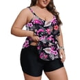 thumbnail image 1 of a.Jesdani Women Plus Size Tankini Swimsuits Tummy Control Two Piece Bathing Suit Ruffled Flounce Swimwear with Shorts 0X-5X, 1 of 9