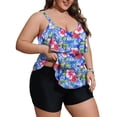thumbnail image 1 of a.Jesdani Women Plus Size Tankini Swimsuits Tummy Control Two Piece Bathing Suit Ruffled Flounce Swimwear with Shorts 0X-5X, 1 of 9