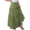 thumbnail image 1 of a.Jesdani Women Plus size Long Maxi Skirts Elastic High Waist A Line Ruffle Swing Beach Maxi Skirt L-4x, 1 of 6