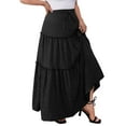 thumbnail image 1 of a.Jesdani Women Plus size Long Maxi Skirts Elastic High Waist A Line Ruffle Swing Beach Maxi Skirt L-4x, 1 of 6
