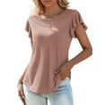 thumbnail image 1 of a.Jesdani Women Tops Summer Round Neck Ruffle Short Sleeve Casual Tunic Blouse S-XXL, 1 of 6