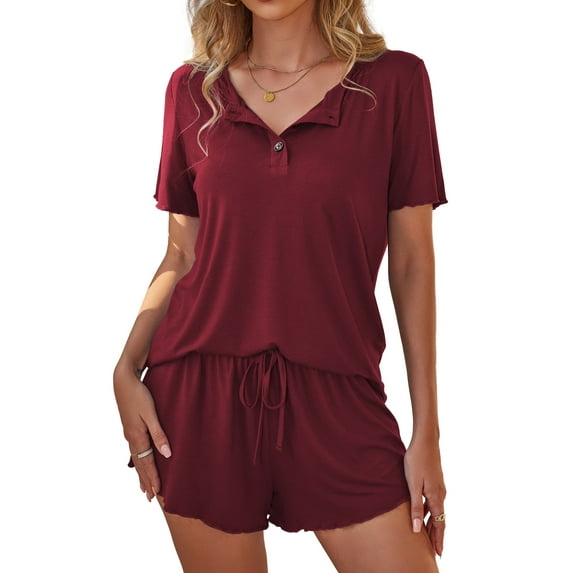 a.Jesdani Women's Pajama Sets Soft Button Short Sleeve Sleepwear Top With Shorts Pants Loungewear 2 Pjs Sets S-4X