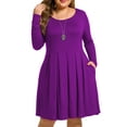 thumbnail image 1 of a.Jesdani Women's Plus Size Dresses Casual Long Sleeve Pleated Dress Fall Dresses with Pockets L-4X, 1 of 8