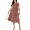 thumbnail image 1 of a.Jesdani Women's Plus Size Dresses Casual Short Sleeve Flowy Tiered Summer Maxi Dresses L-4X, 1 of 6