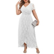 chinese dress ladies Elora White Lace Maxi Dress - US 14 main image 1