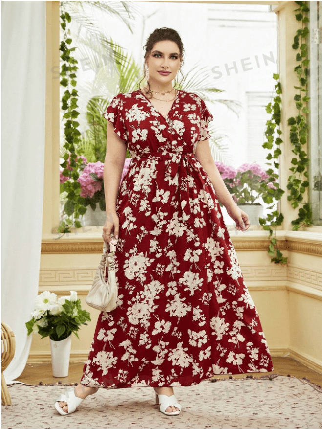 Plus Size Navy Oversized Butterfly Bow Denim Maxi Dresses Summer main image 0