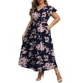 thumbnail image 1 of a.Jesdani Women's Plus Size Maxi Dress Boho Floral Butterfly Sleeve V Neck Flowy Maxi Dress Party Wedding Guest Dress L-4X, 1 of 9