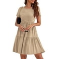 thumbnail image 1 of a.Jesdani Women's Plus Size Summer Dresses Casual Short Sleeve Flowy Tiered Mini Dresses L-4X, 1 of 6