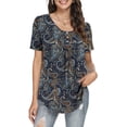 thumbnail image 1 of a.Jesdani Women's Plus Size Tunic Tops Casual Floral Blouses Short Sleeve Henley Shirts for Women M-4XL, 1 of 7