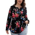 thumbnail image 1 of a.Jesdani Women's Plus Size Tunic Tops Long Sleeve V Neck Casual Blouses m-4x, 1 of 10