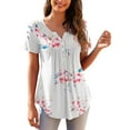 thumbnail image 1 of a.Jesdani Women's Plus Size Tunic Tops Short Sleeve V Neck Casual Blouses M-4X, 1 of 10
