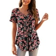 thumbnail image 1 of a.Jesdani Women's Plus Size Tunic Tops Short Sleeve V Neck Casual Blouses M-4X, 1 of 7