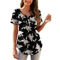 thumbnail image 1 of a.Jesdani Women's Plus Size Tunic Tops Short Sleeve V Neck Casual Blouses M-4X, 1 of 10