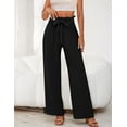 thumbnail image 1 of a.Jesdani Women's Wide Leg Casual Pants High Waisted Elastic Pants Tie Knot Loose Office Trousers with Pockets S-XXL, 1 of 6