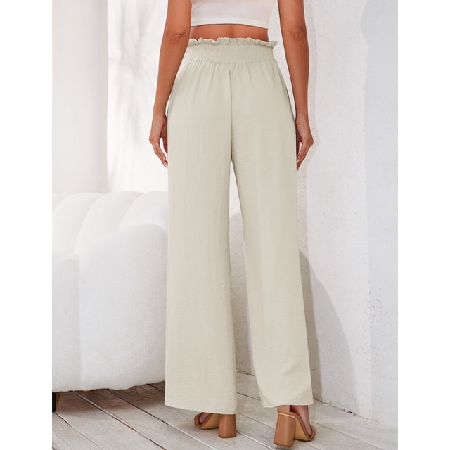 JOYCATCH Women's Wide Leg Dress Pants - High Elastic Waist, Business Casual Trousers For Office