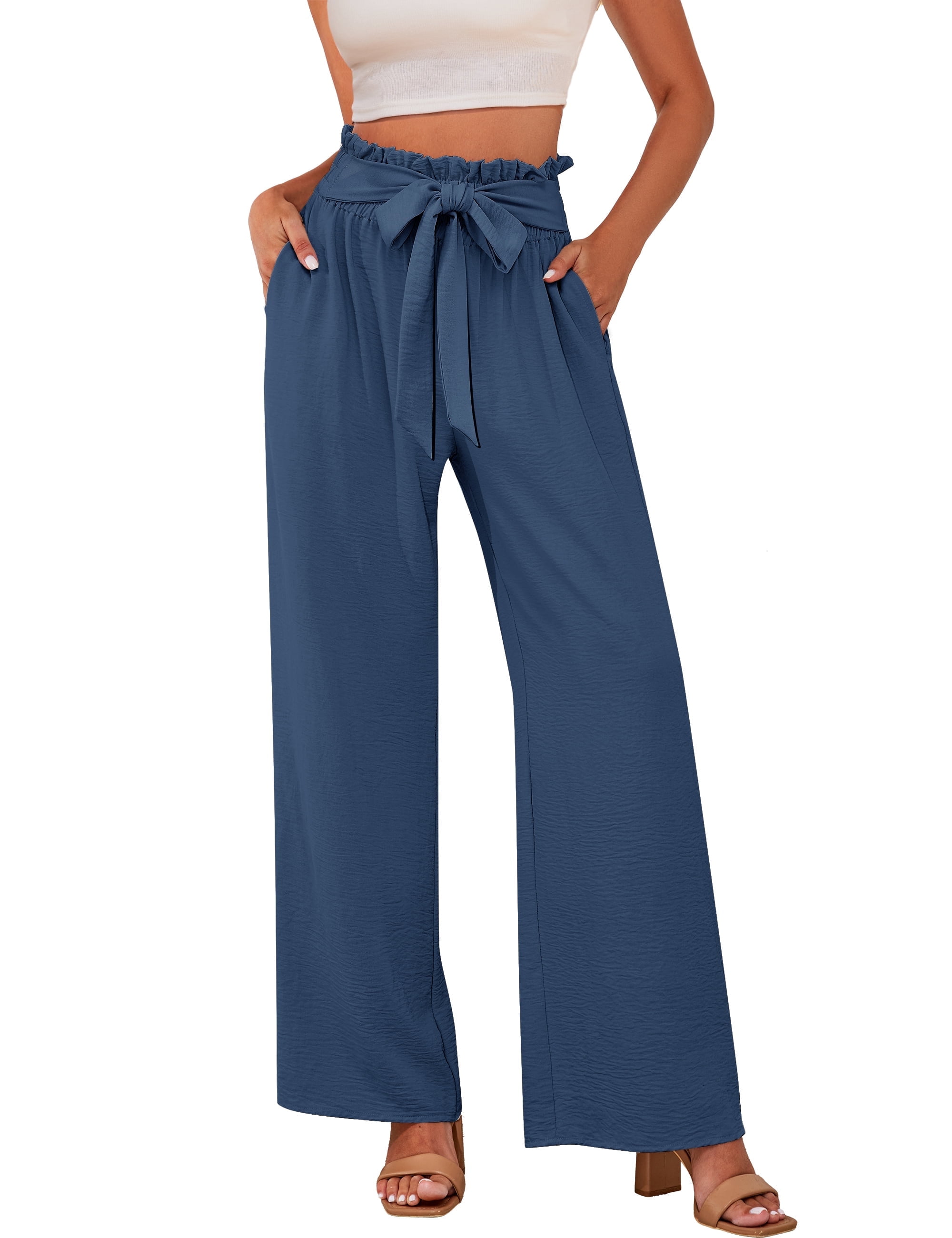 eczipvz Sweat Pants for Womens Women's High Waisted Plicated Knot Hem Pants  Zipper Fly Joggers Trousers with Pockets Green,XL - Walmart.com