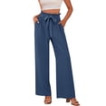 thumbnail image 1 of a.Jesdani Women's Wide Leg Lounge Pants High Waisted Elastic Tie Knot Loose Trousers with Pockets S-XXL, 1 of 6