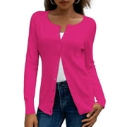 A.JESDANI Womens Cardigans Lightweight Soft Knit Crewneck Cardigan Sweater S-2XL