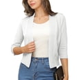 thumbnail image 1 of a.Jesdani Womens Cropped Cardigans Sweaters 3/4 Sleeve Open Front Short Shrugs S-XXL, 1 of 9