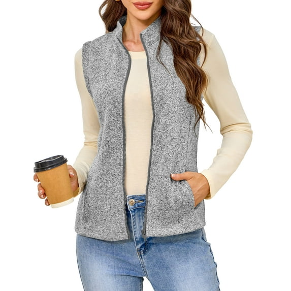 a.Jesdani Womens Fleece Vests lightweight Soft Fleece Vest Zip Jackets with Pockets M-3XL