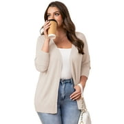 A.JESDANI Womens Plus Size Cardigans Casual Lightweight Ribbed Open Front Soft Knit Cardigans Sweater M-4XL