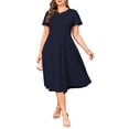 thumbnail image 1 of a.Jesdani Womens Plus Size Dresses Flutter Sleeve A-Line Midi Dress Wedding Guest Dress Navy L, 1 of 14