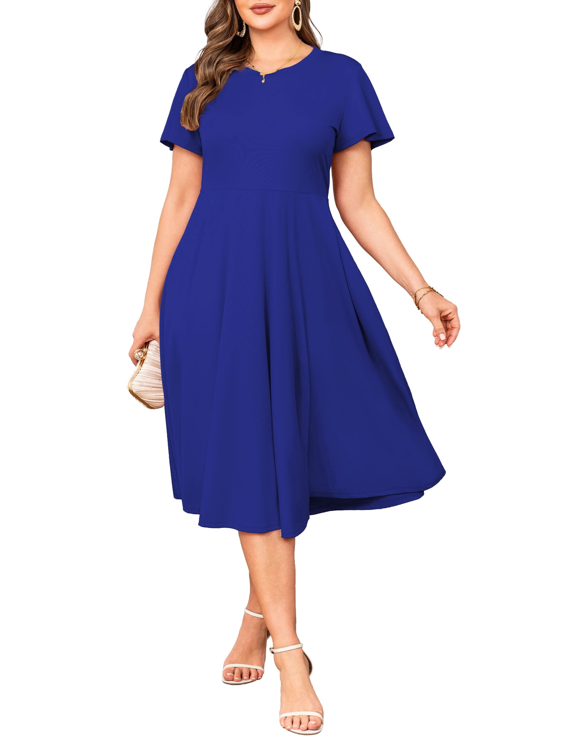 elegant plus size royal blue dress LaDivine CC2349C Royal Blue 18 Sale  The Dress Outlet