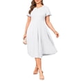 thumbnail image 1 of a.Jesdani Womens Plus Size Dresses Flutter Sleeve A-Line Midi Dress Wedding Guest Dress White L, 1 of 14