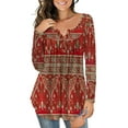 thumbnail image 1 of a.Jesdani Womens Plus Size Long Sleeve Tunic Tops Casual Floral Henley Shirts m-4x, 1 of 8