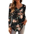 thumbnail image 1 of a.Jesdani Womens Plus Size Long Sleeve Tunic Tops Casual Floral Henley Shirts m-4x, 1 of 8