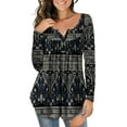 thumbnail image 1 of a.Jesdani Womens Plus Size Long Sleeve Tunic Tops Casual Floral Henley Shirts m-4x, 1 of 8