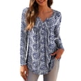 thumbnail image 1 of a.Jesdani Womens Plus Size Long Sleeve Tunic Tops Casual Floral Henley Shirts m-4x, 1 of 7