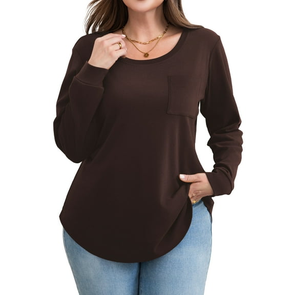 a.Jesdani Womens Plus Size Sweatshirts Soft Crewneck Pullover Sweatshirt Fall Warm Womens Long Sleeves Tops 3X